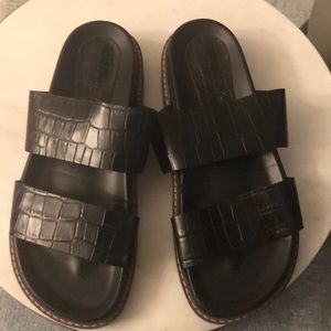 Zara Faux Crocodile Skin Sandals